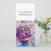 MUSIKALE CLOWN, roze blauw wit Kaart (Staand voorkant)
