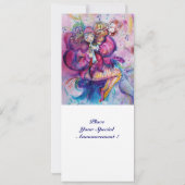 MUSIKALE CLOWN, roze blauw wit Kaart (Achterkant)