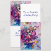 MUSIKALE CLOWN, roze blauw wit Kaart (Voorkant / Achterkant)