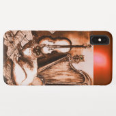 MUSIKALE KAT MET UIL IN BRUINE SEPIA  GEM Case-Mate iPhone CASE (Achterkant (horizontaal))