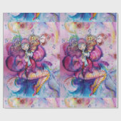 MUSIKALE ROZE CLOWN MET UIL CADEAUPAPIER (Vlak)