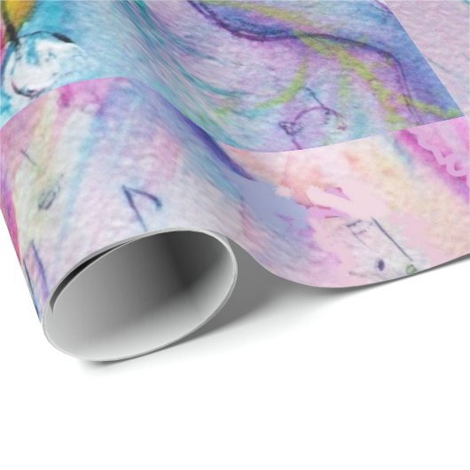 MUSIKALE ROZE CLOWN MET UIL CADEAUPAPIER (Rol Hoek)