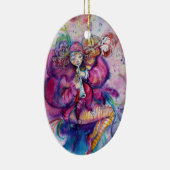 MUSIKALE ROZE CLOWN MET UIL KERAMISCH ORNAMENT (Rechts)