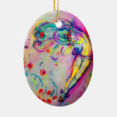 MUSIKALE ROZE CLOWN MET UIL KERAMISCH ORNAMENT (Achterkant)