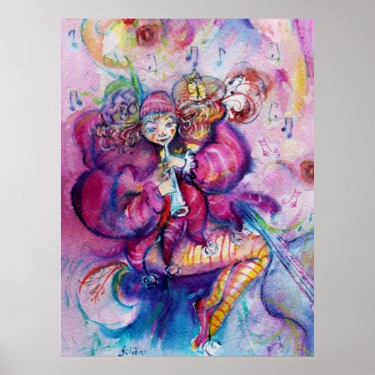 MUSIKALE ROZE CLOWN POSTER (Voorkant)