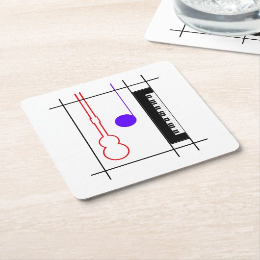 Musikinstrument Kartonnen Onderzetters (Schuin)