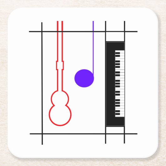 Musikinstrument Kartonnen Onderzetters (Voorkant)