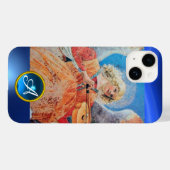 MUSISCH ANGEL, blauw Sapphire Monogram Case-Mate iPhone Case (Achterkant (horizontaal))
