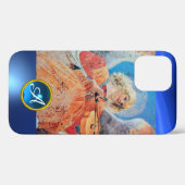 MUSISCH ANGEL, blauw Sapphire Monogram Case-Mate iPhone Case (Achterkant (horizontaal))