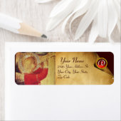 MUSISCH ANGEL IN GOUDE EN RODE MONOGRAM ETIKET (Insitu)