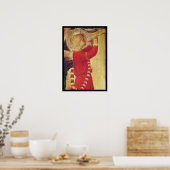 MUSISCH ANGEL IN RODE EN GOUD POSTER (Keuken)