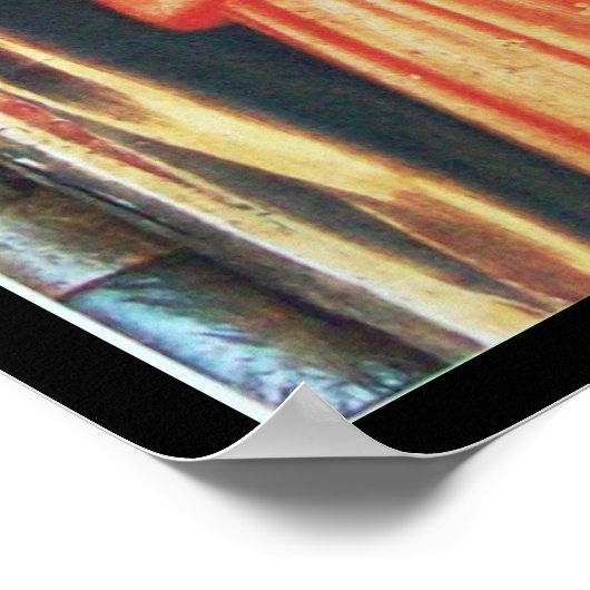 MUSISCH ANGEL IN RODE EN GOUD POSTER (Hoek)