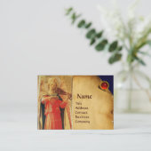 MUSISCH ANGEL IN RODE EN GOUD VISITEKAARTJE (Staand voorkant)