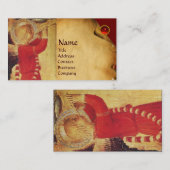 MUSISCH ANGEL IN RODE EN GOUD VISITEKAARTJE (Voorkant / Achterkant)