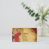 MUSISCH ANGEL IN RODE EN GOUD VISITEKAARTJE (Staand voorkant)