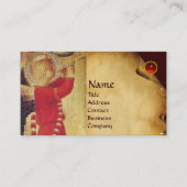 MUSISCH ANGEL IN RODE EN GOUD VISITEKAARTJE (Voorkant)