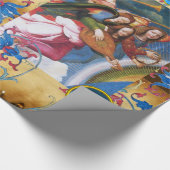 MUSISCH ANGELS PARCHMENT, RODE BLAUWE STROMEN, PAR CADEAUPAPIER (Hoek)