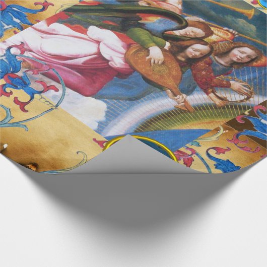 MUSISCH ANGELS PARCHMENT, RODE BLAUWE STROMEN, PAR CADEAUPAPIER (Hoek)