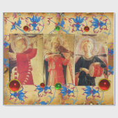 MUSISCH ANGELS PARCHMENT, RODE BLAUWE STROMEN, PAR CADEAUPAPIER (Vlak)
