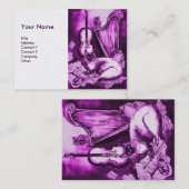 MUSISCH CAT-, Paars- en witpapier Visitekaartje (Voorkant / Achterkant)