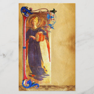 MUSISCH CHRISTMAS ANGEL FLORAL PARCHMENT BRIEFPAPIER
