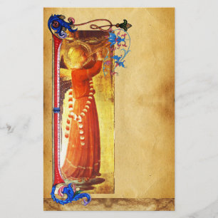 MUSISCH CHRISTMAS ANGEL FLORAL PARCHMENT BRIEFPAPIER