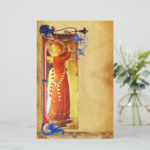 MUSISCH CHRISTMAS ANGEL FLORAL PARCHMENT BRIEFPAPIER (Staand voorkant)