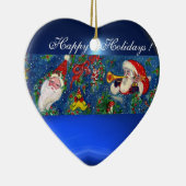MUSISCH CHRISTMAS NIGHT SANTA BUGLER BLUE HEART KERAMISCH ORNAMENT (Rechts)