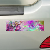 MUSISCH GESLOTEN IN PINK PAARSE BLAUWE SPARKLEN BUMPERSTICKER (Op auto)