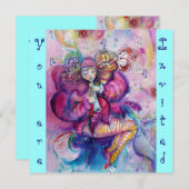 MUSISCH KLACHT, roze blauwe turquoise Kaart (Voorkant / Achterkant)