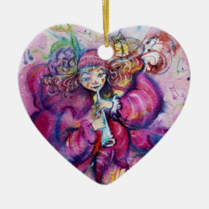 MUSISCH PINK CLOSIE Heart Keramisch Ornament