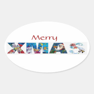 MUSISCH SANTA XMAS PARTY/PENGUIN'S SERENADE OVALE STICKER