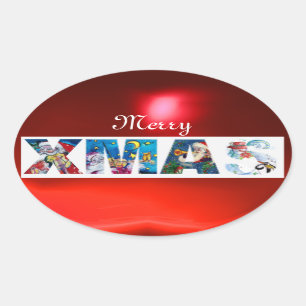 MUSISCH SANTA XMAS PARTY/PENGUIN'S SERENADE OVALE STICKER