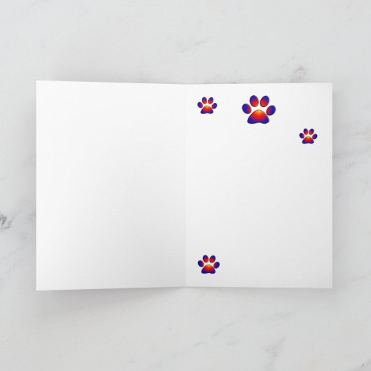 MUSISCHE CAT EN OWL, Paars Violet en wit Feestdagen Kaart (Binnen)