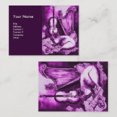 MUSISCHE CAT, Paars en wit Visitekaartje (Voorkant / Achterkant)
