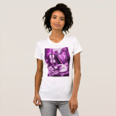 MUSISCHE CAT, Paars Violet en wit T-shirt (Voorkant volledig)