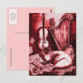 MUSISCHE CAT, Rood en wit Briefkaart (Voorkant / Achterkant)