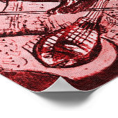 MUSISCHE CAT, Rood en wit Poster (Hoek)