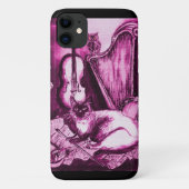 MUSISCHE CAT, Roze Violet en wit Case-Mate iPhone Case (Achterkant)