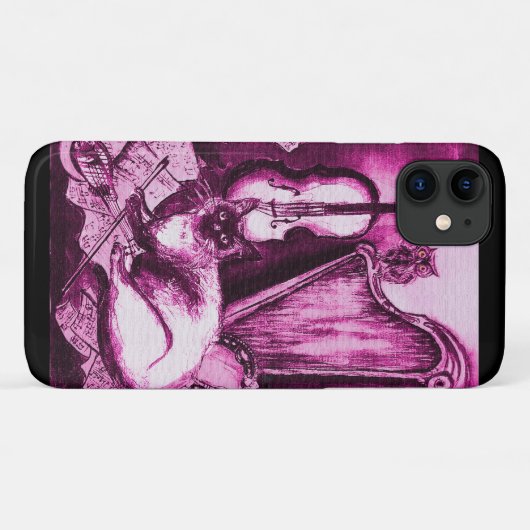 MUSISCHE CAT, Roze Violet en wit Case-Mate iPhone Case (Achterkant (horizontaal))