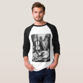 MUSISCHE CAT, zwart en wit T-shirt (Voorkant volledig)