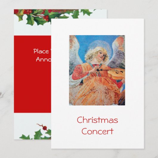 MUSISCHE CHRISTMAS ANGEL FEESTDAGENKAART (Voorkant / Achterkant)