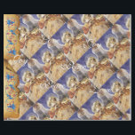 MUSISCHE CHRISTMAS ANGEL, JOY PEACE LOVE PARCHCHME CADEAUPAPIER<br><div class="desc">Antiek viool die muziekengel met rode blauwe bloemen speelt,  Classic Italy Renaissance mastersheets van Melozzo da Forli,  detail van een fresco c.1480.</div>