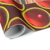 MUSISCHE CHRISTMAS ANGELS/SHINY RED RUBY GEMSTONES CADEAUPAPIER (Rol Hoek)