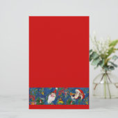 MUSISCHE CHRISTMAS NACHT / SANTA MET TOYBlue Red Briefpapier (Staand voorkant)