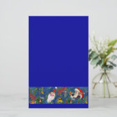 MUSISCHE CHRISTMAS NIGHT, SANTA EN TOYS Bright Blu Briefpapier (Staand voorkant)