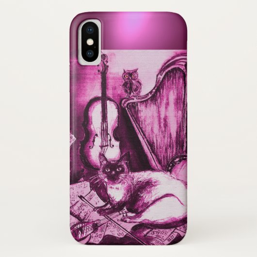 MUSISCHE KAT MET OWL IN PINK PAARS GEM Case-Mate iPhone CASE (Achterkant)