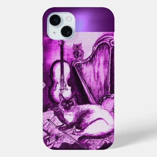 MUSISCHE KAT MET OWL IN PINK PAARS GEM Case-Mate iPhone CASE (Achterkant)