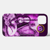 MUSISCHE KAT MET OWL IN PINK PAARS GEM MONOGRAM Case-Mate iPhone CASE (Achterkant (horizontaal))