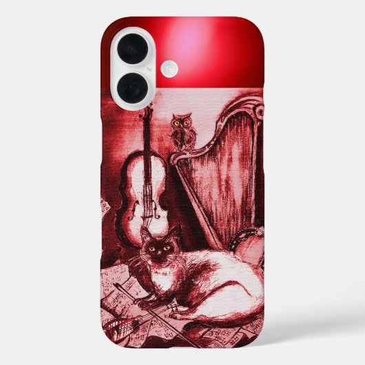 MUSISCHE KAT MET OWL IN RODE RUBY GEM Case-Mate iPhone CASE (Achterkant)